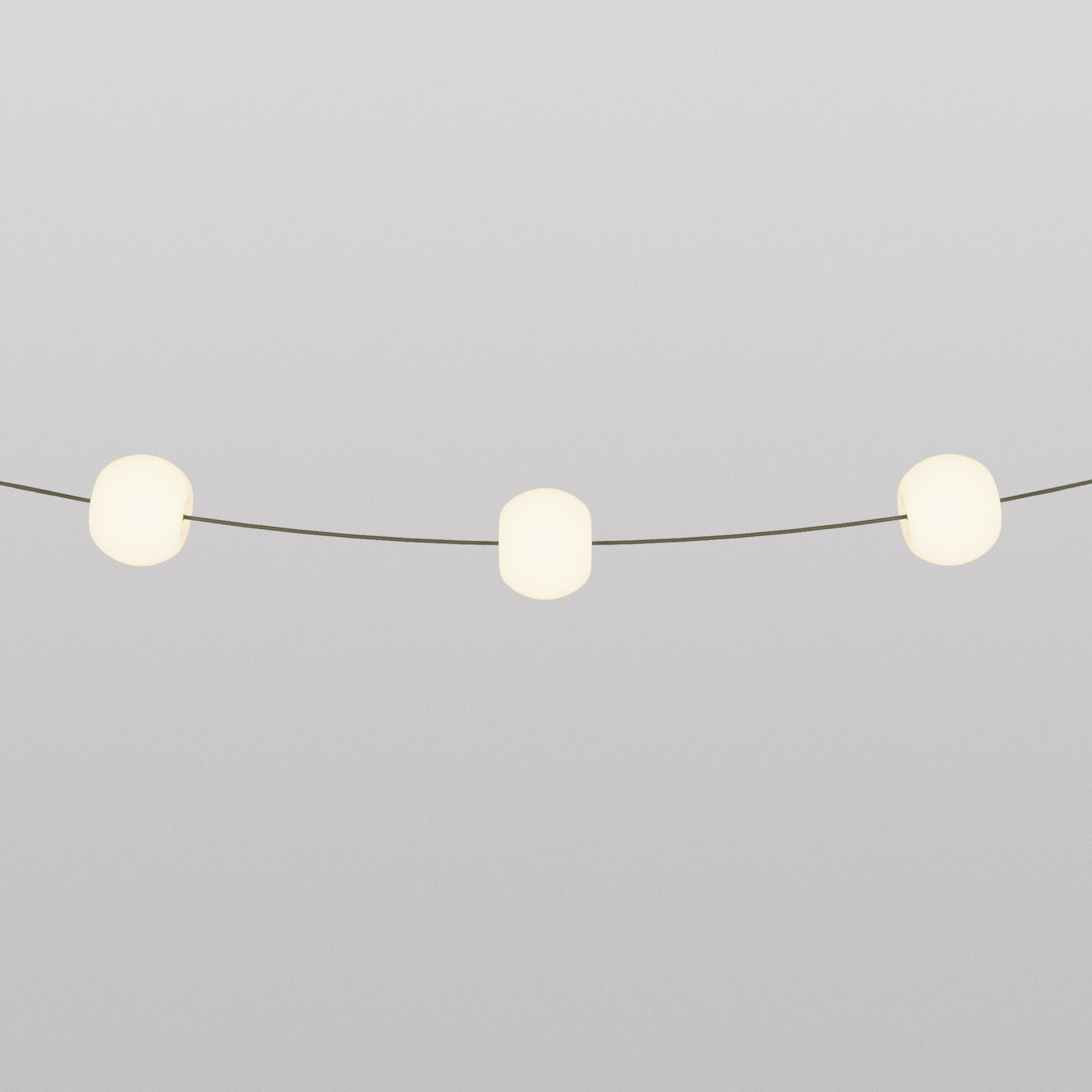 Outdoor 3-Light String Light for wet locations Olive Green, Power supply with US plug - Marina3 Cherry 70 cm