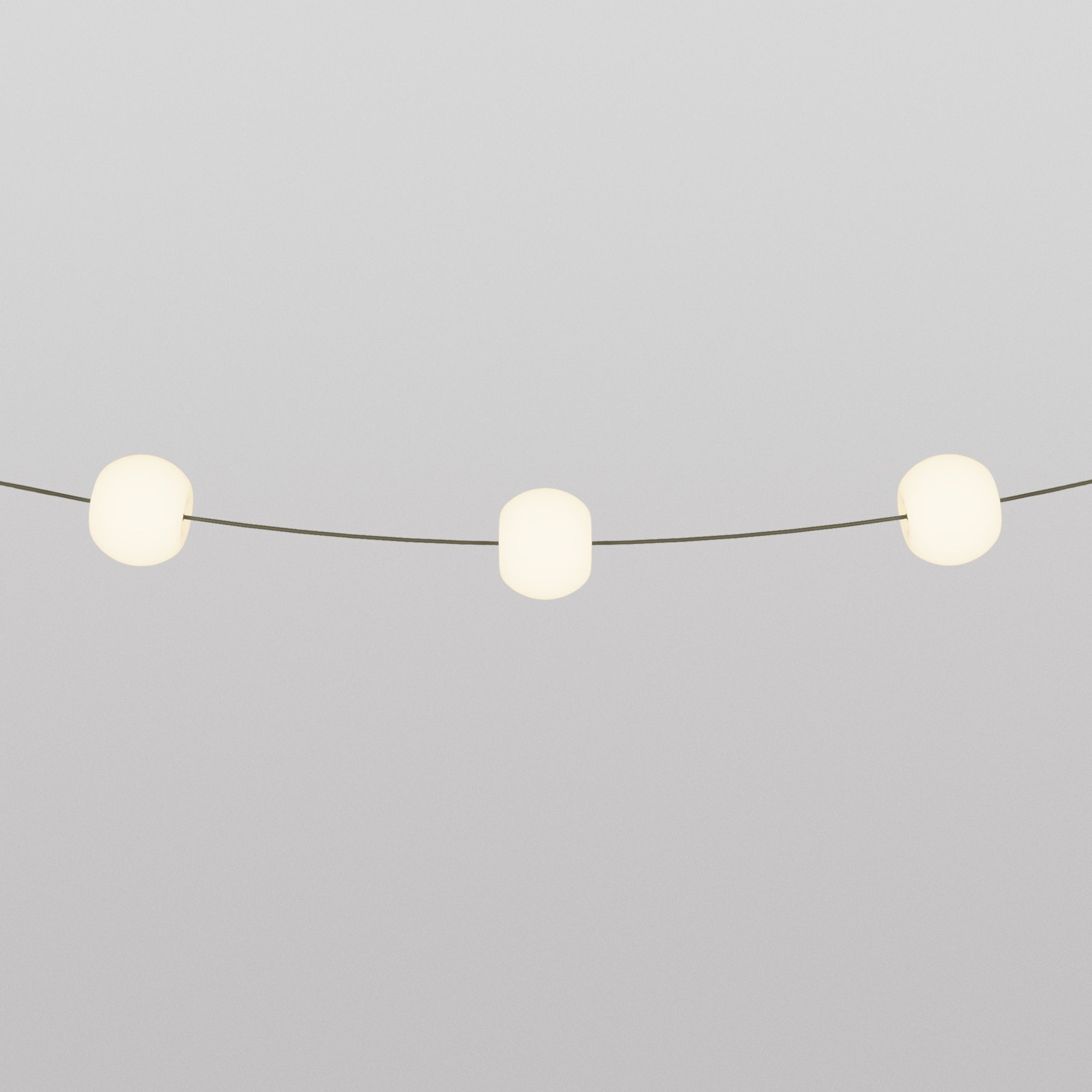 Outdoor 3-Light String Light for wet locations Olive Green, Power supply with US plug - Marina3 Cherry 70 cm