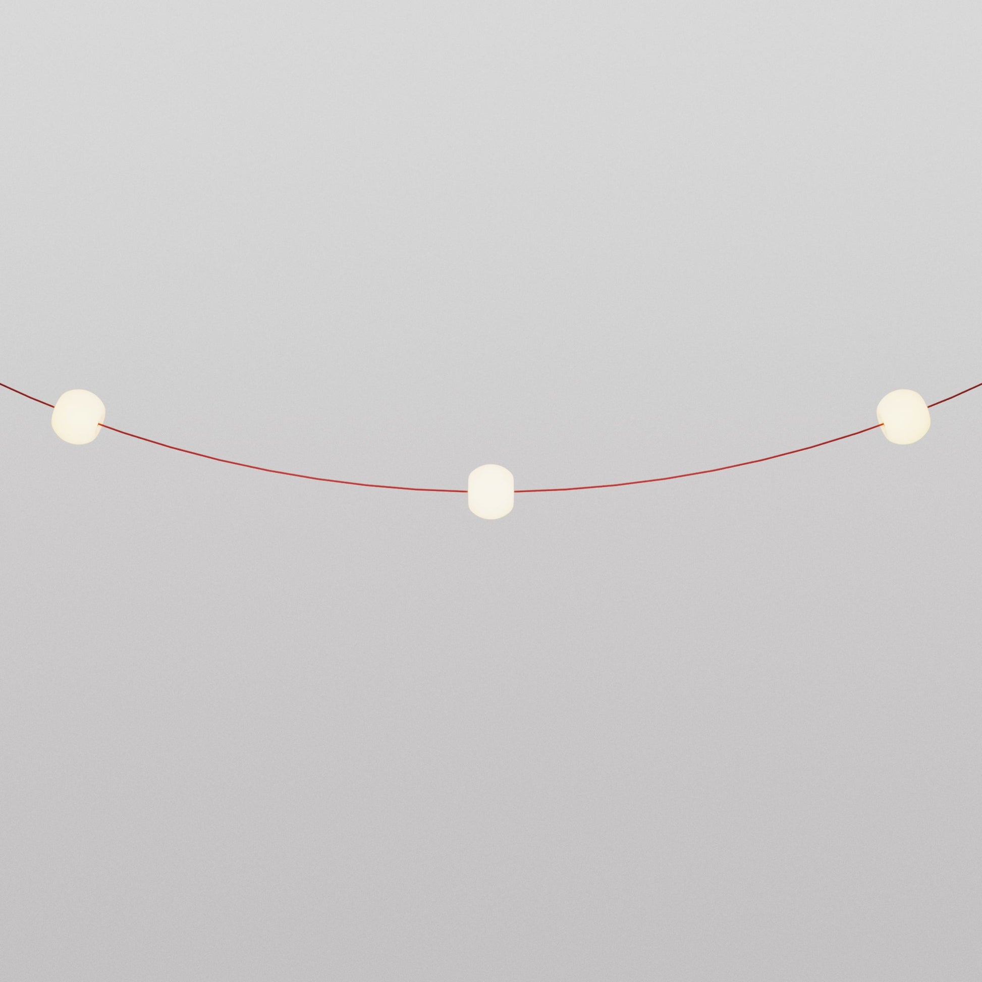 Outdoor 3-Light String Light for wet locations Starfish Red, Power supply with US plug - Marina3 Cherry 140 cm