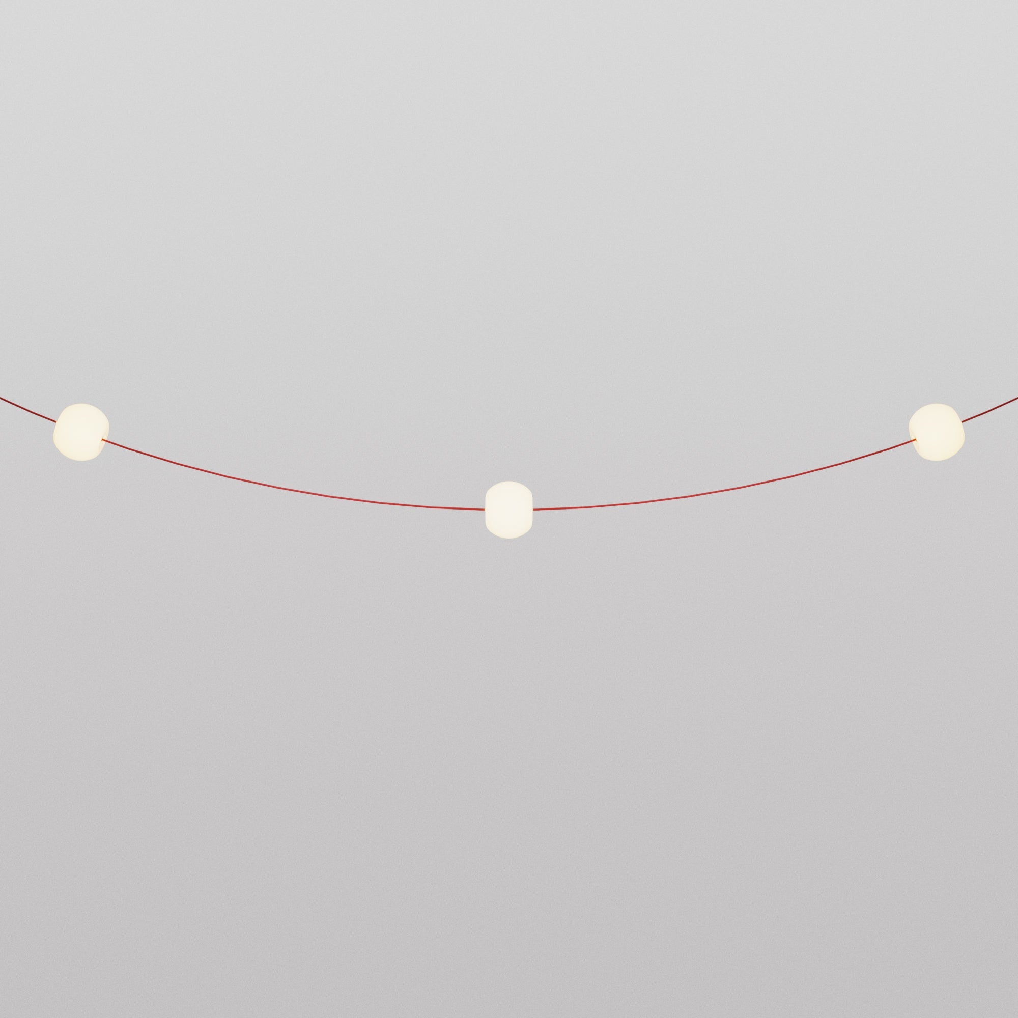 Outdoor 3-Light String Light for wet locations Starfish Red, Power supply with US plug - Marina3 Cherry 140 cm