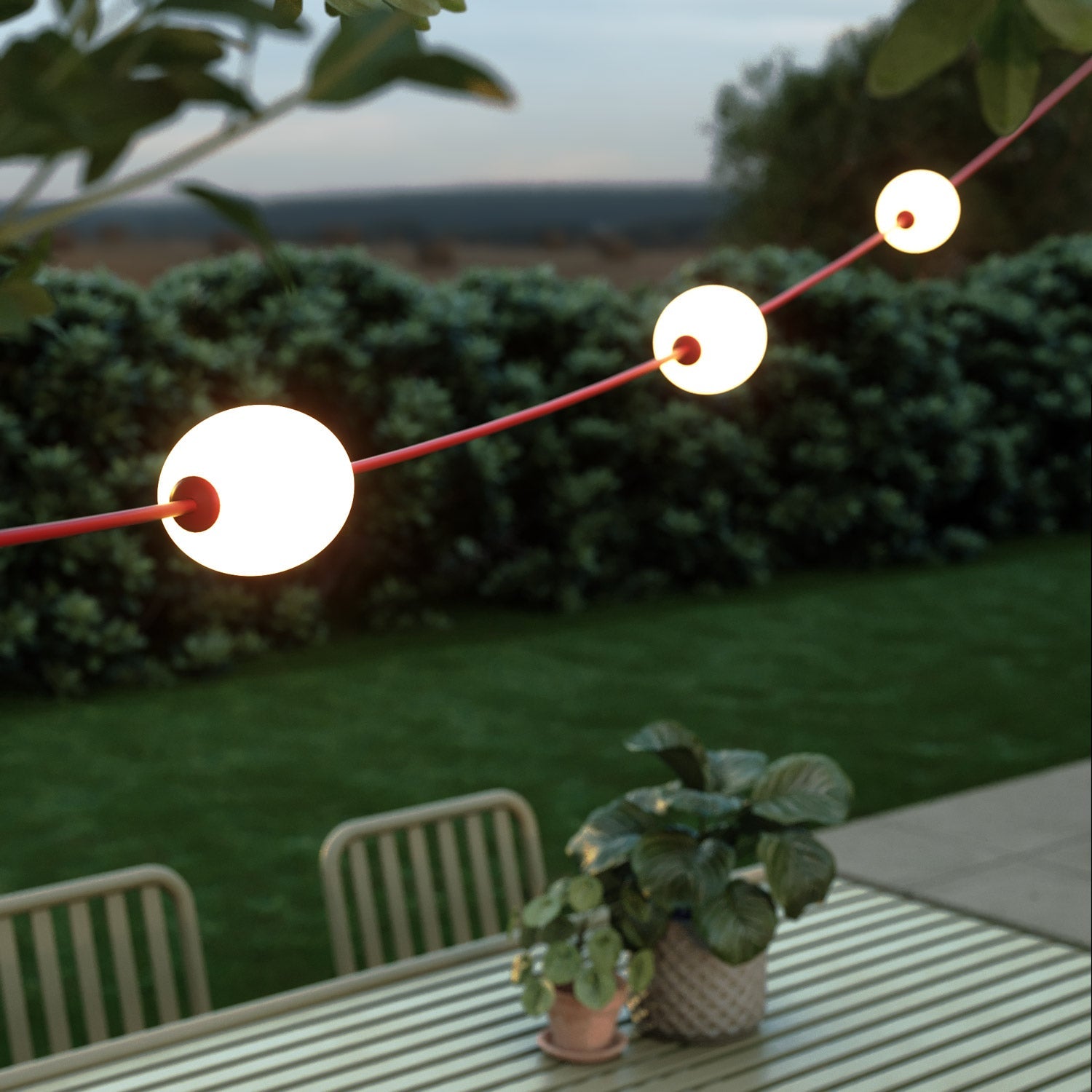 Outdoor 3-Light String Light fro wet locations Starfish Red, Power supply with US plug - Marina3