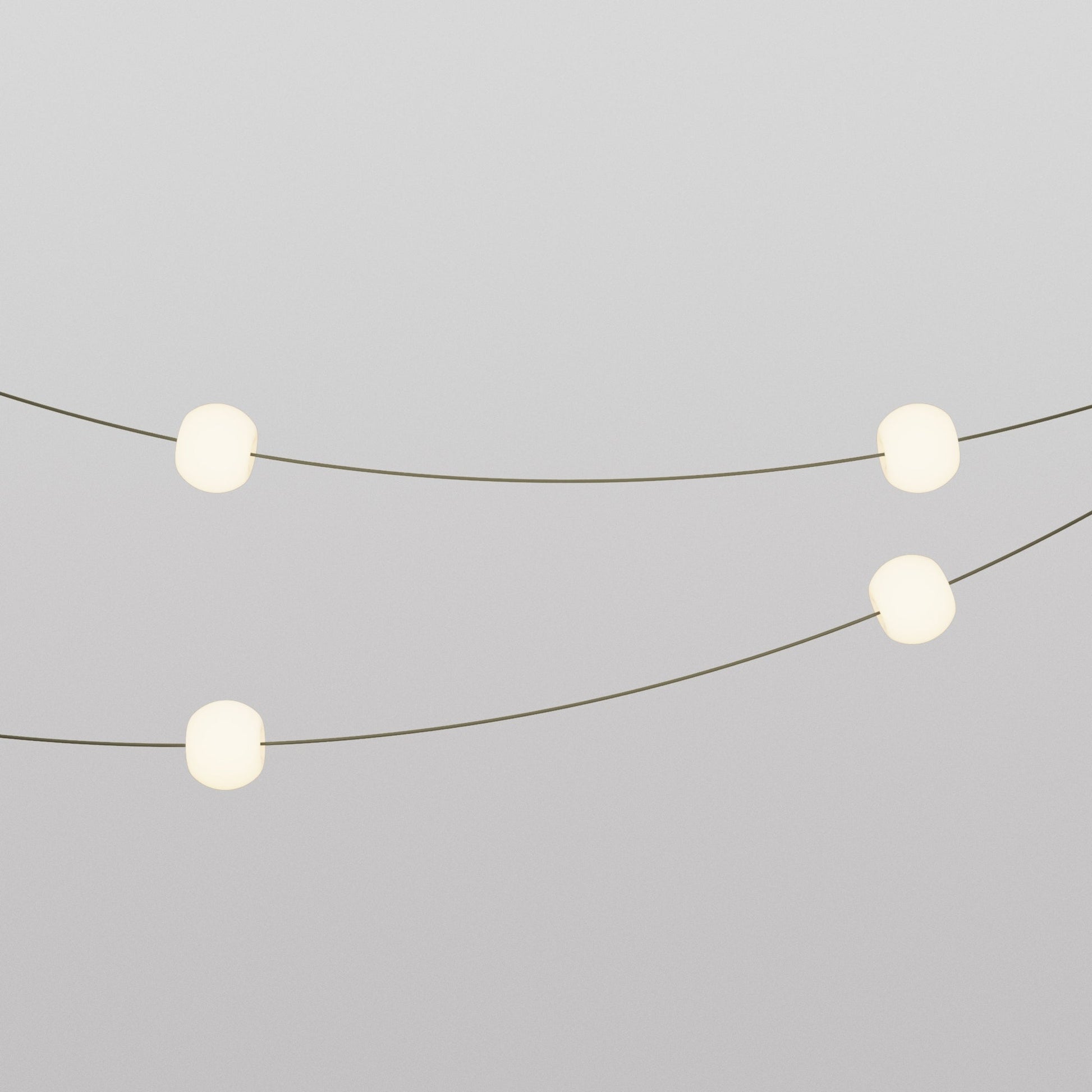 Outdoor 4-Light String Light for wet locations Olive Green, Power supply with US plug - Marina4 Cherry 140 cm