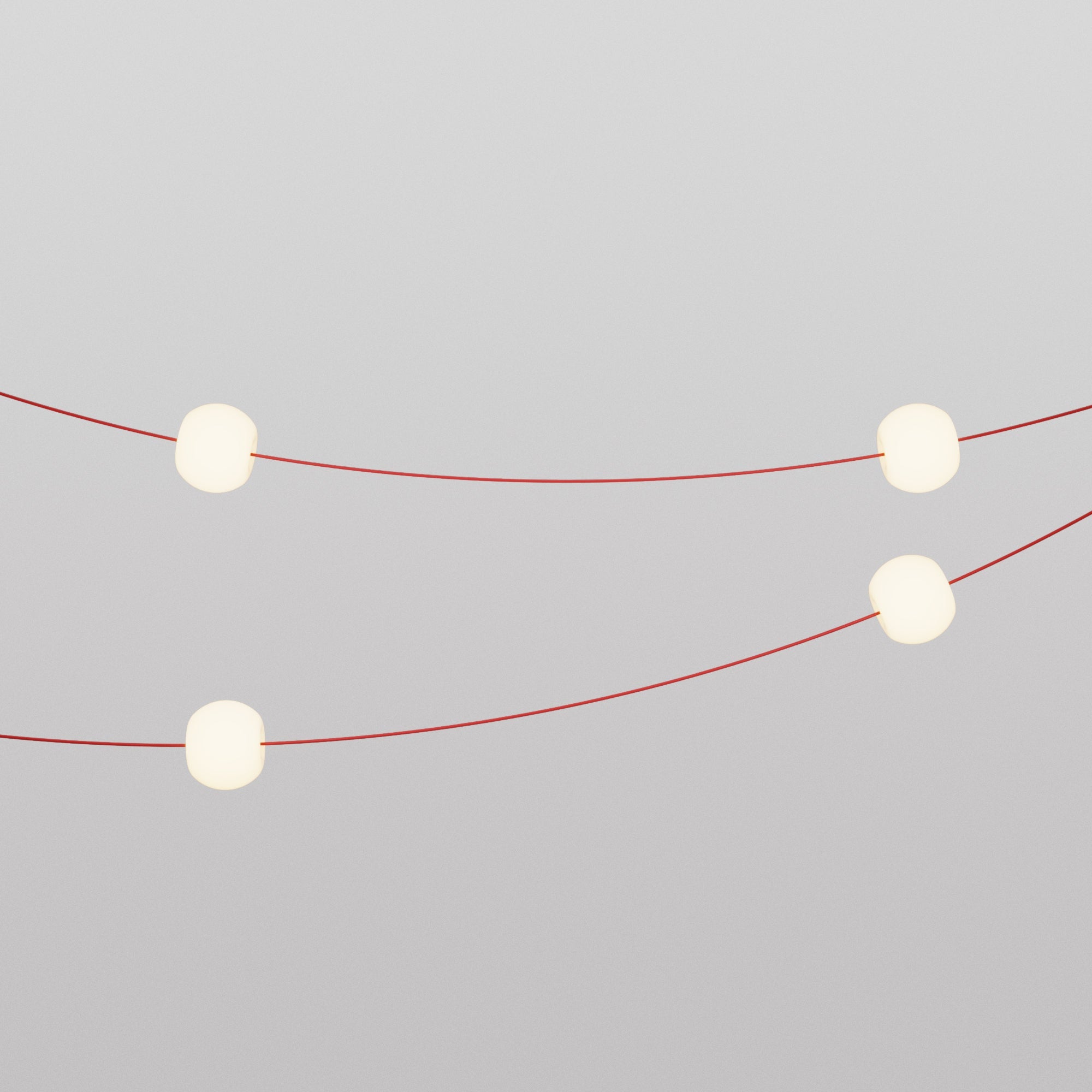 Outdoor 4-Light String Light for wet locations Starfish Red, Power supply with US plug - Marina4 Cherry 140 cm