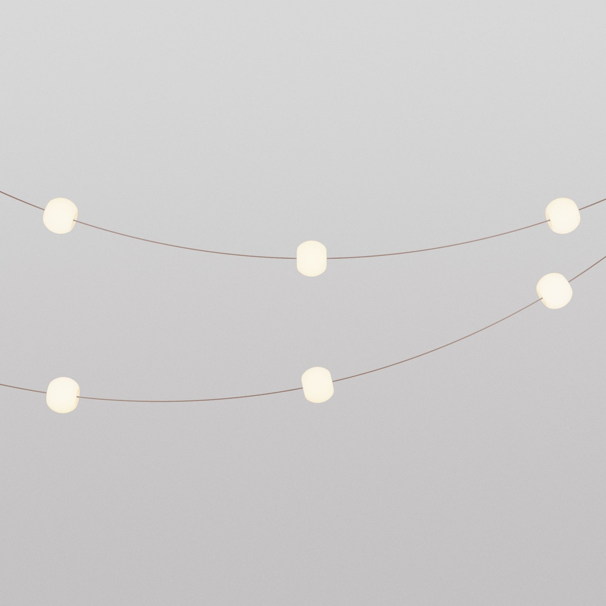 Outdoor 6-Light String Light for wet locations Desert Brown, Power supply with US plug - Marina6 Cherry 140 cm