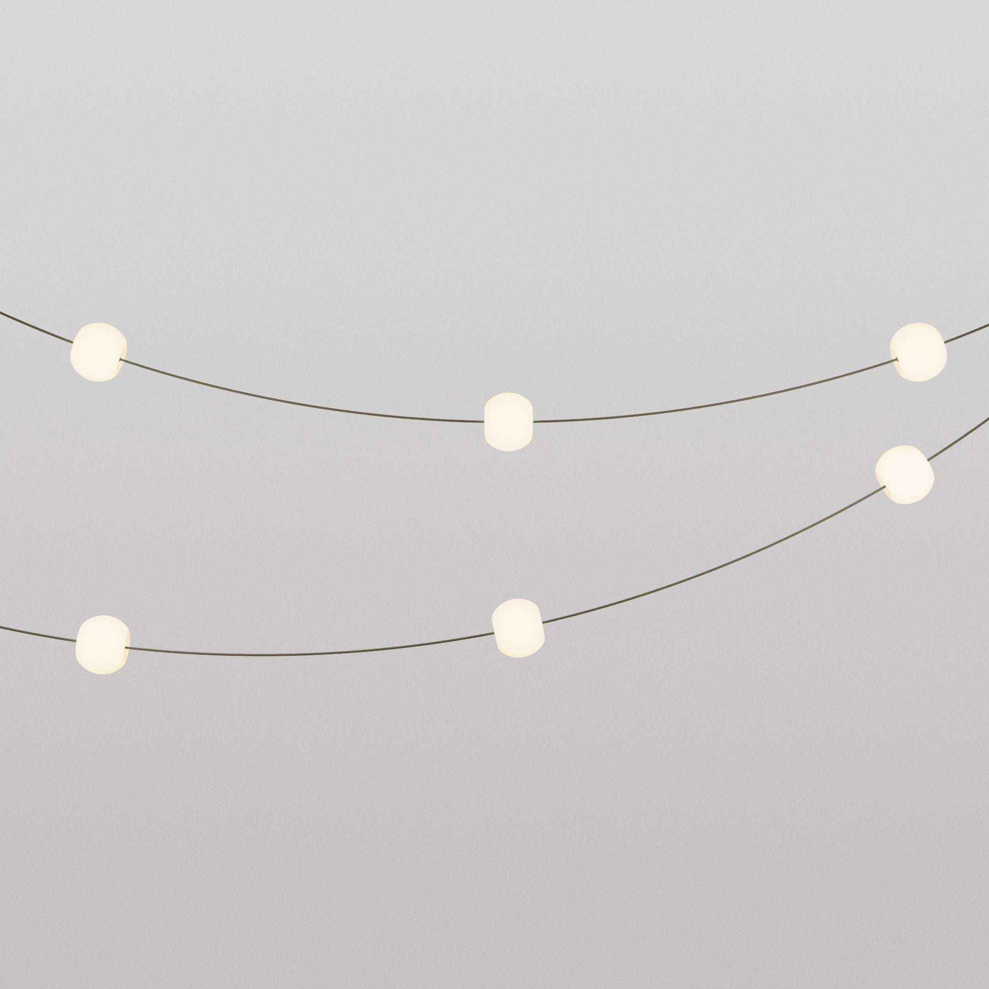 Outdoor 6-Light String Light for wet locations Olive Green, Power supply with US plug - Marina6 Cherry 140 cm