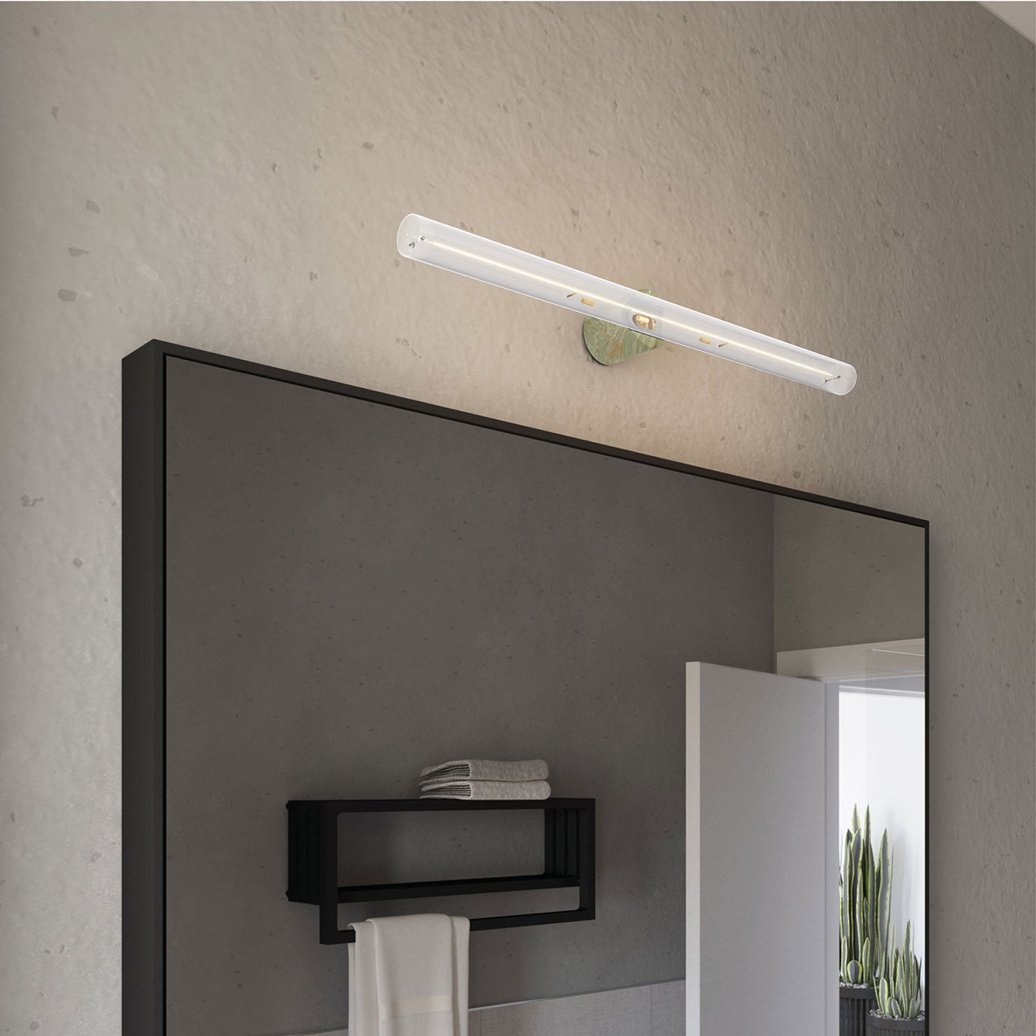 Portalampada esse14 da parete o soffitto con attacco S14d - Waterproof IP44 - Effetto Green marble