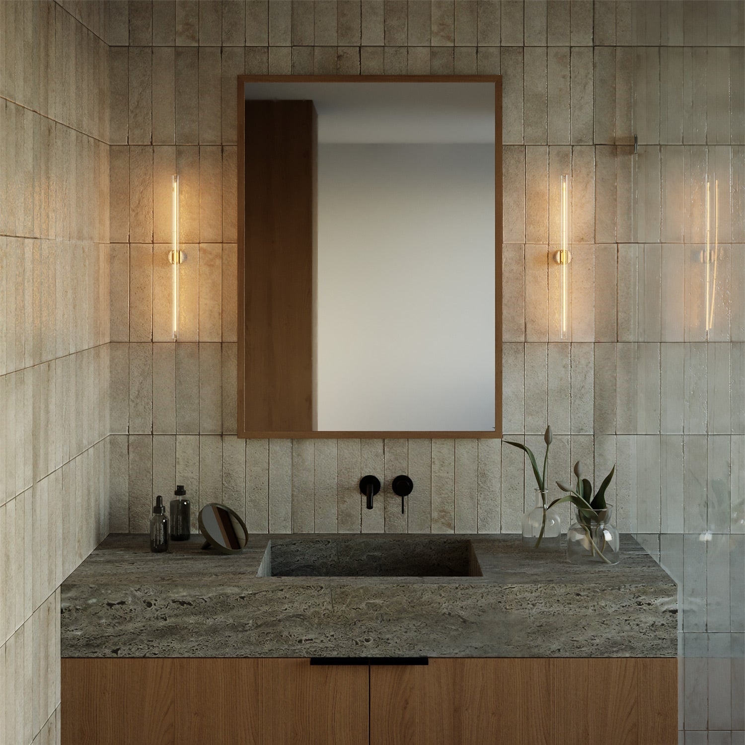 Portalampada esse14 da parete o soffitto con attacco S14d - Waterproof IP44 - Effetto White marble