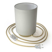 Posaluce metal base with Cilindro lampshade - Glossy Linone White