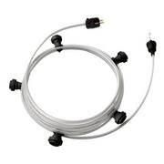 Ready-to-use 25ft String Light with 5 black Sockets, Hook and Plug - CM02