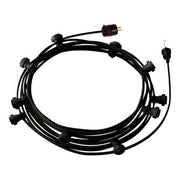 Ready-to-use 40ft String Light with 5 black Sockets, Hook and Plug - CM04