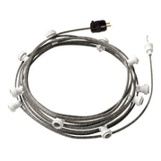 Ready-to-use 40ft String Light with 5 white Sockets, Hook and Plug - ECC37