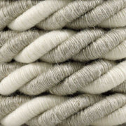 Rope electrical wire 18/3 AWG wire inside. Natural Linen and Raw Cotton Fabric