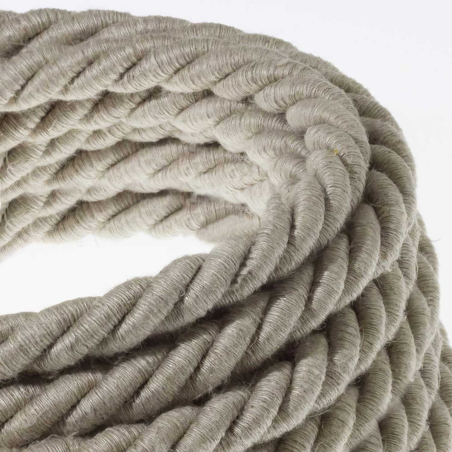Rope electrical wire 18/3 AWG wire inside. Natural Linen Fabric