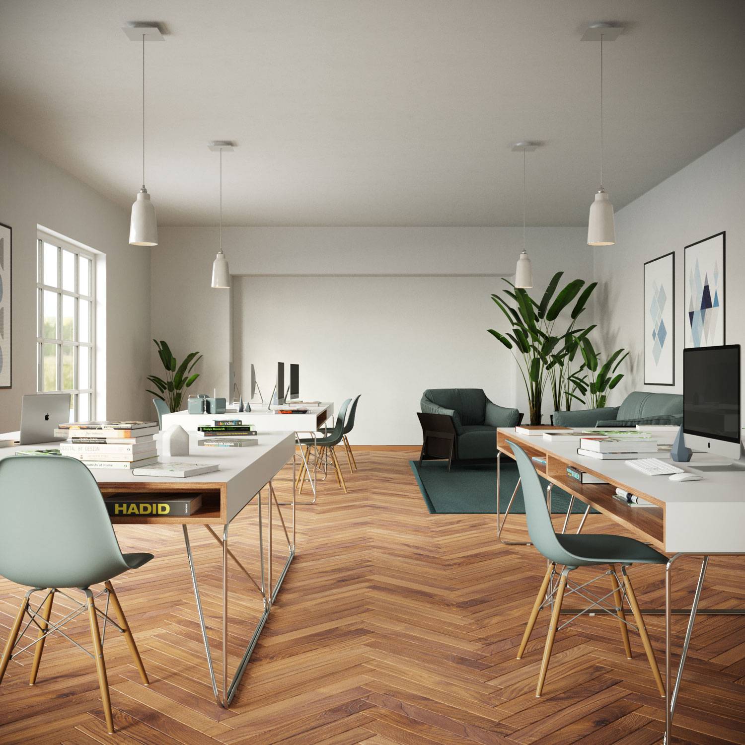 Rosone Rose-One quadrato, 200 mm con 1 foro e 4 fori laterali - Dibond Rame satinato Bianco