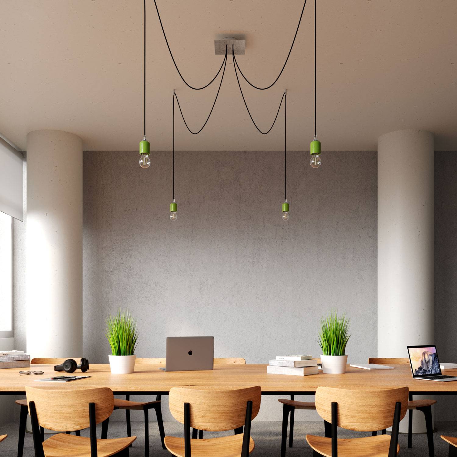 Rosone Rose-One quadrato, 200 mm con 4 fori e 4 fori laterali - Antracite Bianco