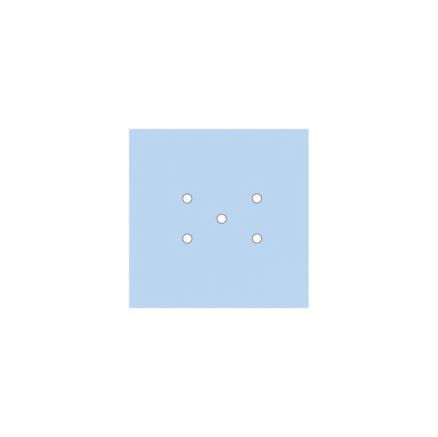 Rosone Rose-One quadrato, 200 mm con 5 fori e 4 fori laterali - Blu carta da zucchero Bianco