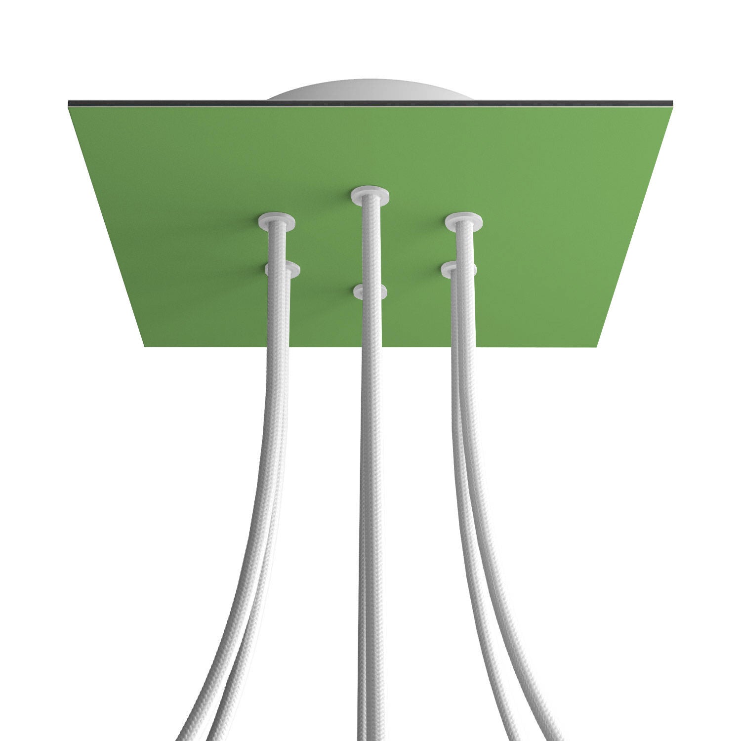 Rosone Rose-One quadrato, 200 mm con 6 fori e 4 fori laterali - Verde prato Bianco