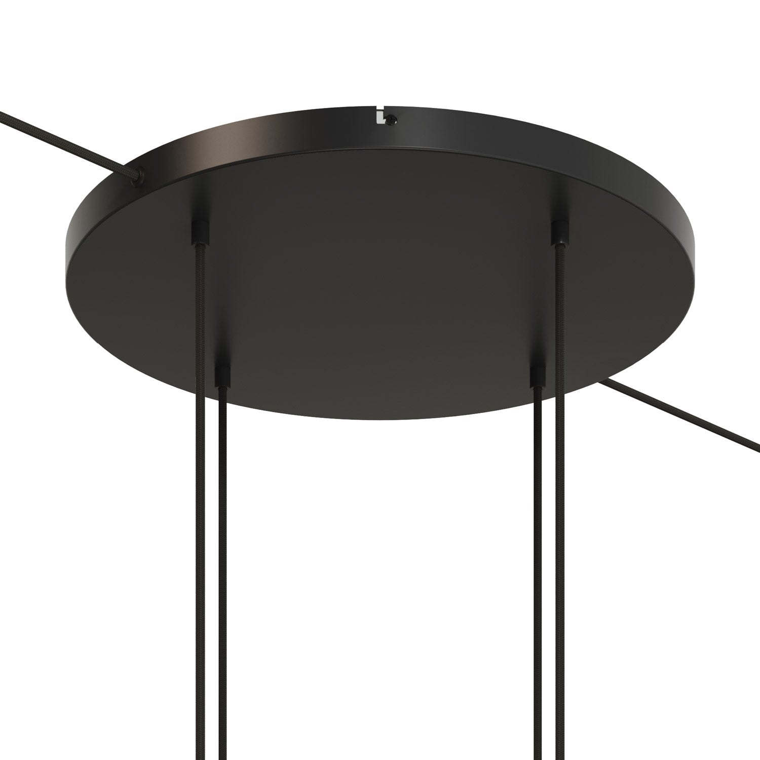 Rosone rotondo in alluminio Ø 50 cm con staffa e cavo di messa a terra, con 4 fori frontali - Nero 2