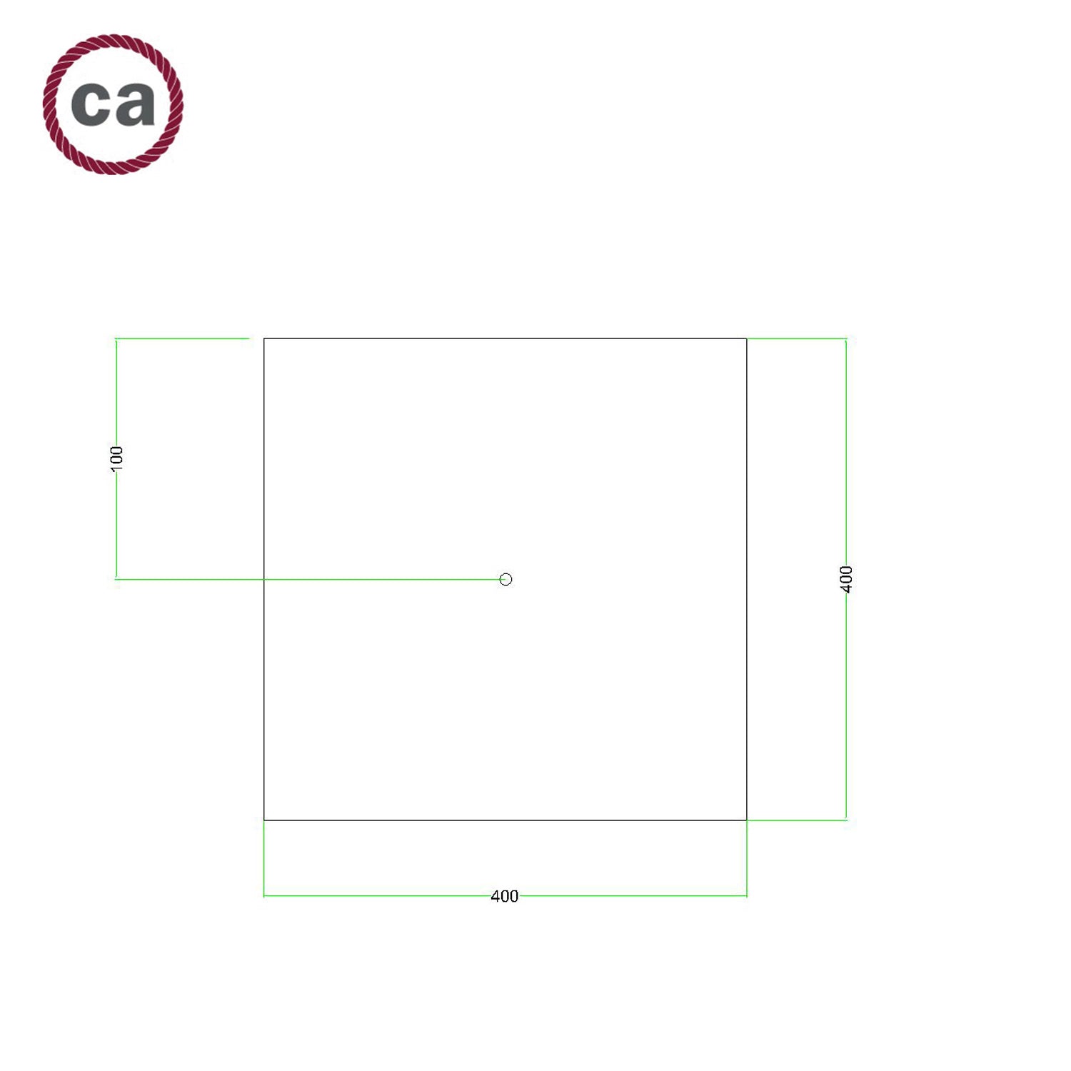 Rosone XXL Rose-One quadrato, 400 mm con 1 foro e 4 fori laterali - Cemento Bianco