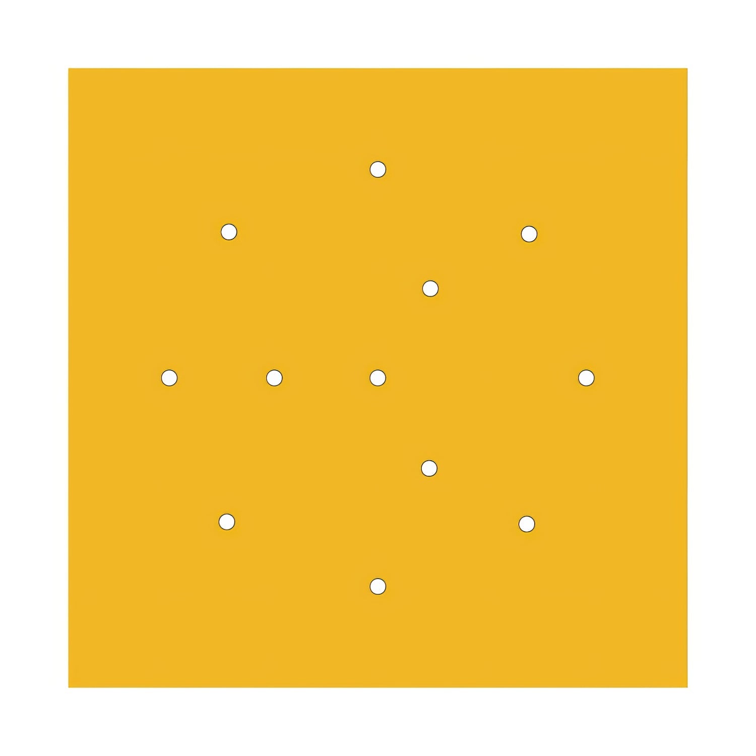 Rosone XXL Rose-One quadrato, 400 mm con 12 fori e 4 fori laterali - Mostarda Bianco