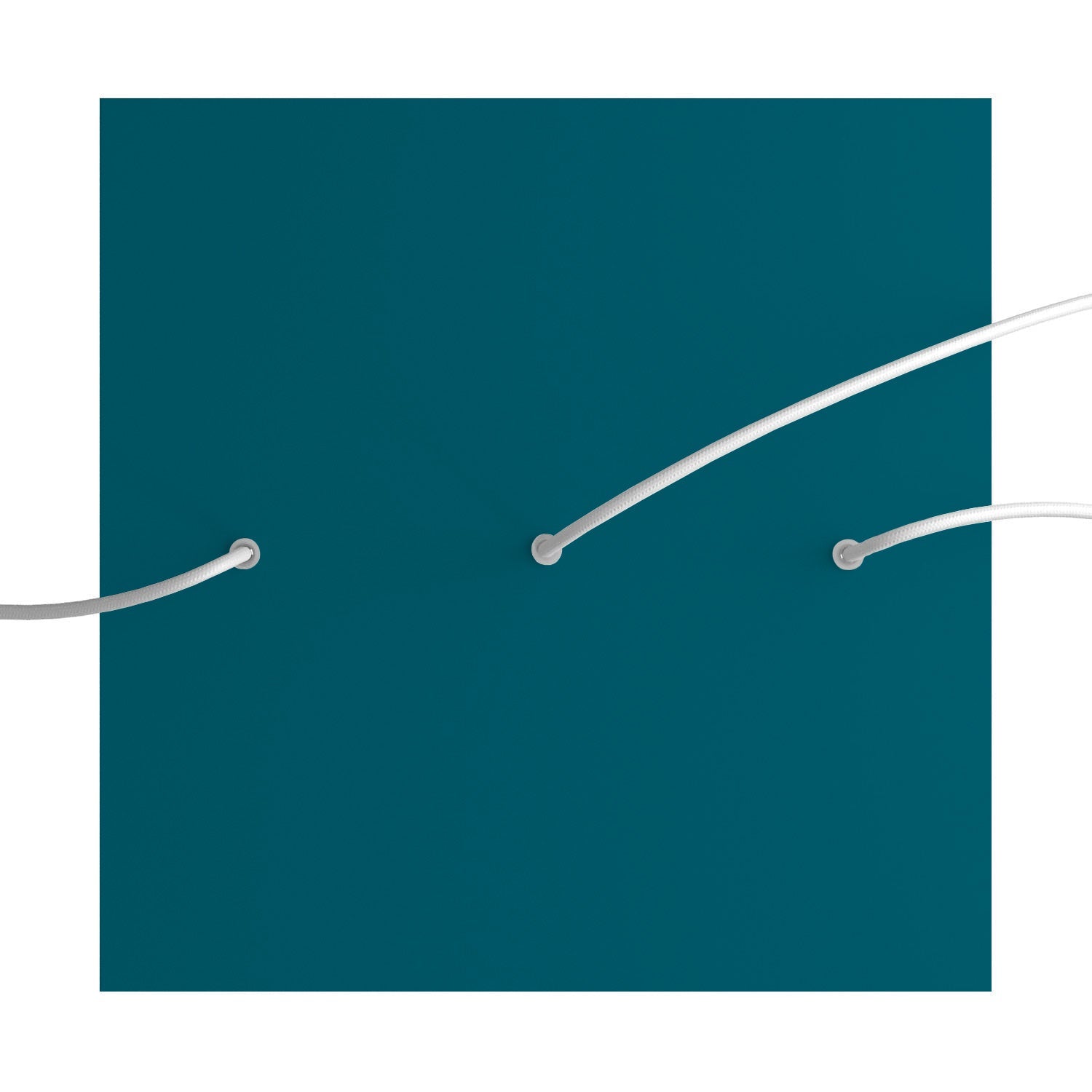 Rosone XXL Rose-One quadrato, 400 mm con 3 fori in linea e 4 fori laterali - Petrolio Bianco