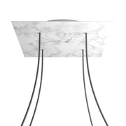 Rosone XXL Rose-One quadrato, 400 mm con 4 fori e 4 fori laterali - Marmo Carrara Bianco