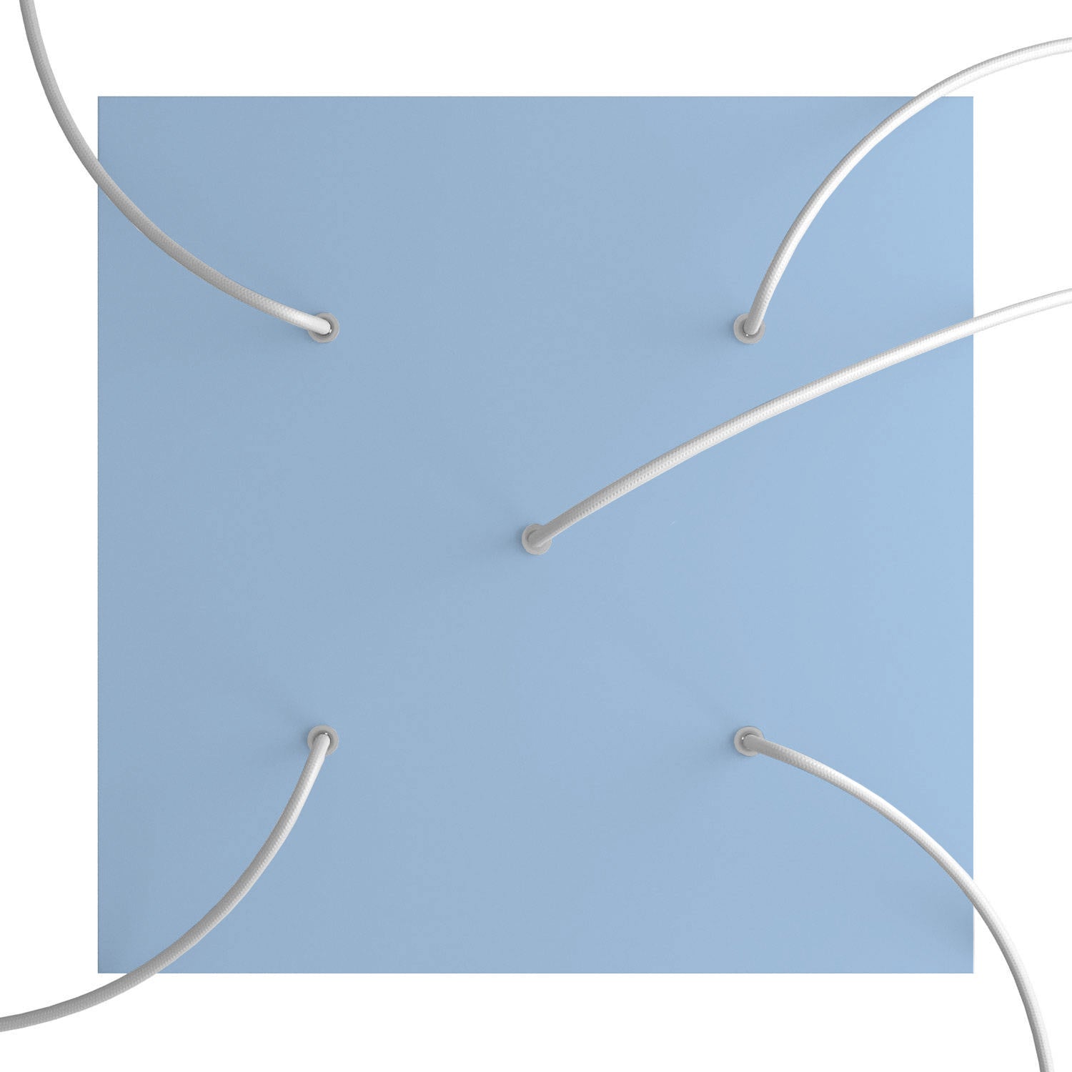 Rosone XXL Rose-One quadrato, 400 mm con 5 fori e 4 fori laterali - Blu carta da zucchero Bianco