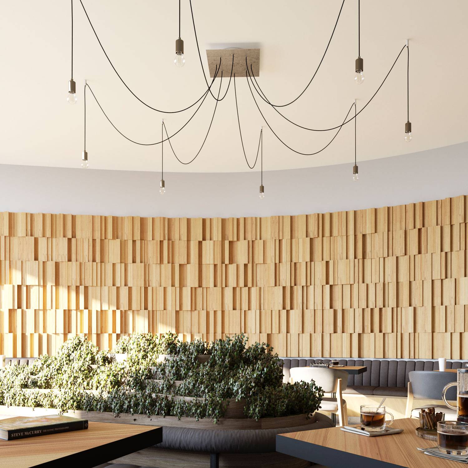 Rosone XXL Rose-One quadrato, 400 mm con 8 fori e 4 fori laterali - Marmo Carrara Bianco