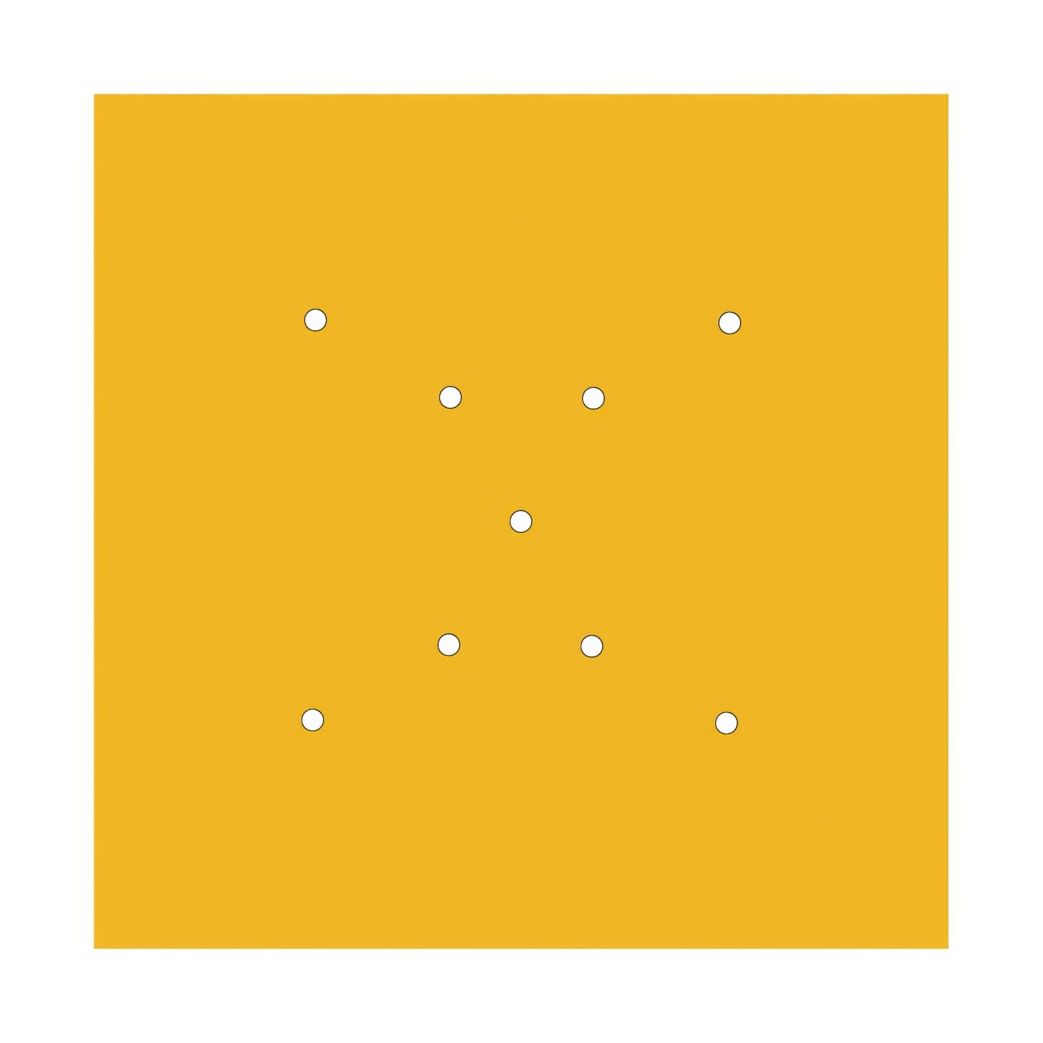 Rosone XXL Rose-One quadrato, 400 mm con 9 fori a X e 4 fori laterali - Mostarda Bianco