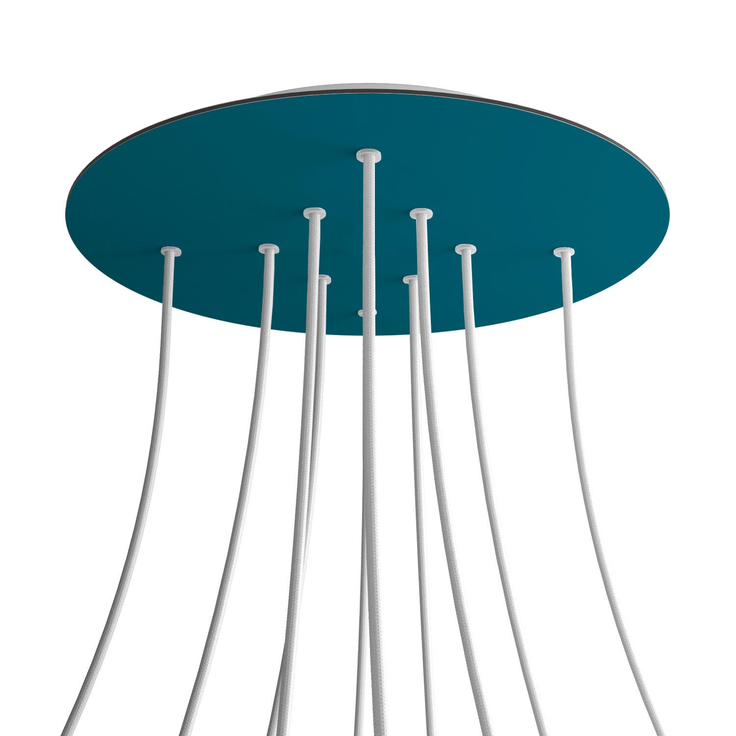 Rosone XXL Rose-One rotondo, diametro 400 mm con 10 fori e 4 fori laterali - Petrolio Bianco