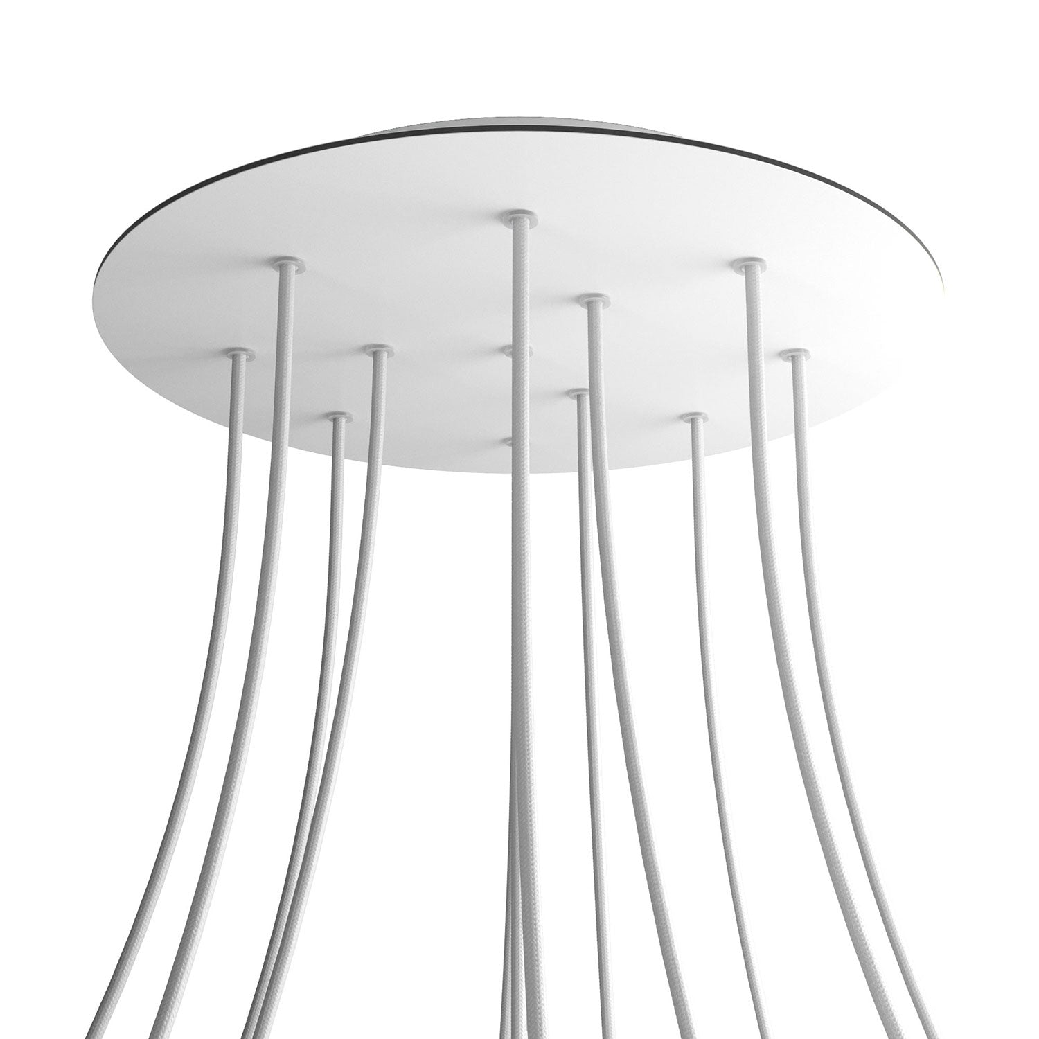 Rosone XXL Rose-One rotondo, diametro 400 mm con 12 fori e 4 fori laterali - Bianco opaco Bianco