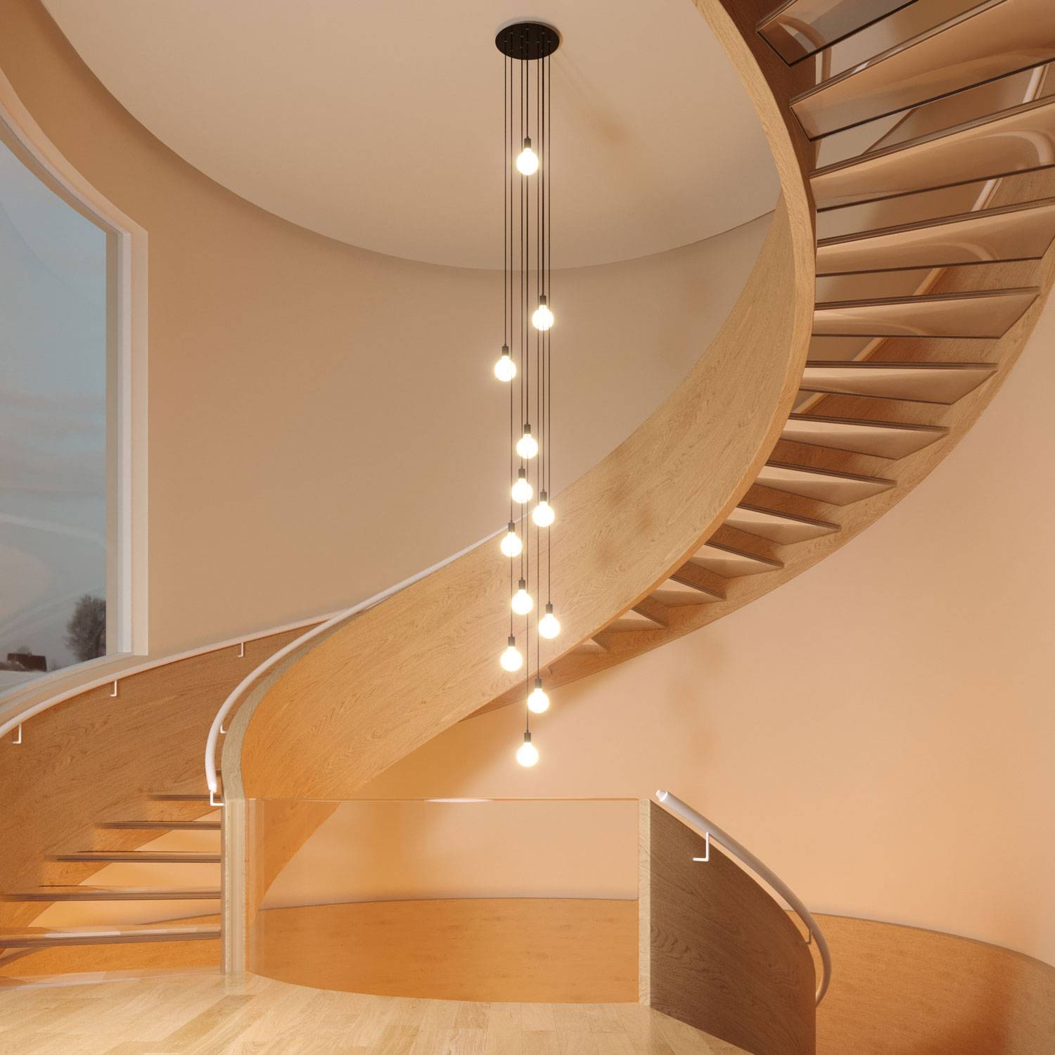 Rosone XXL Rose-One rotondo, diametro 400 mm con 12 fori e 4 fori laterali - Mostarda Bianco