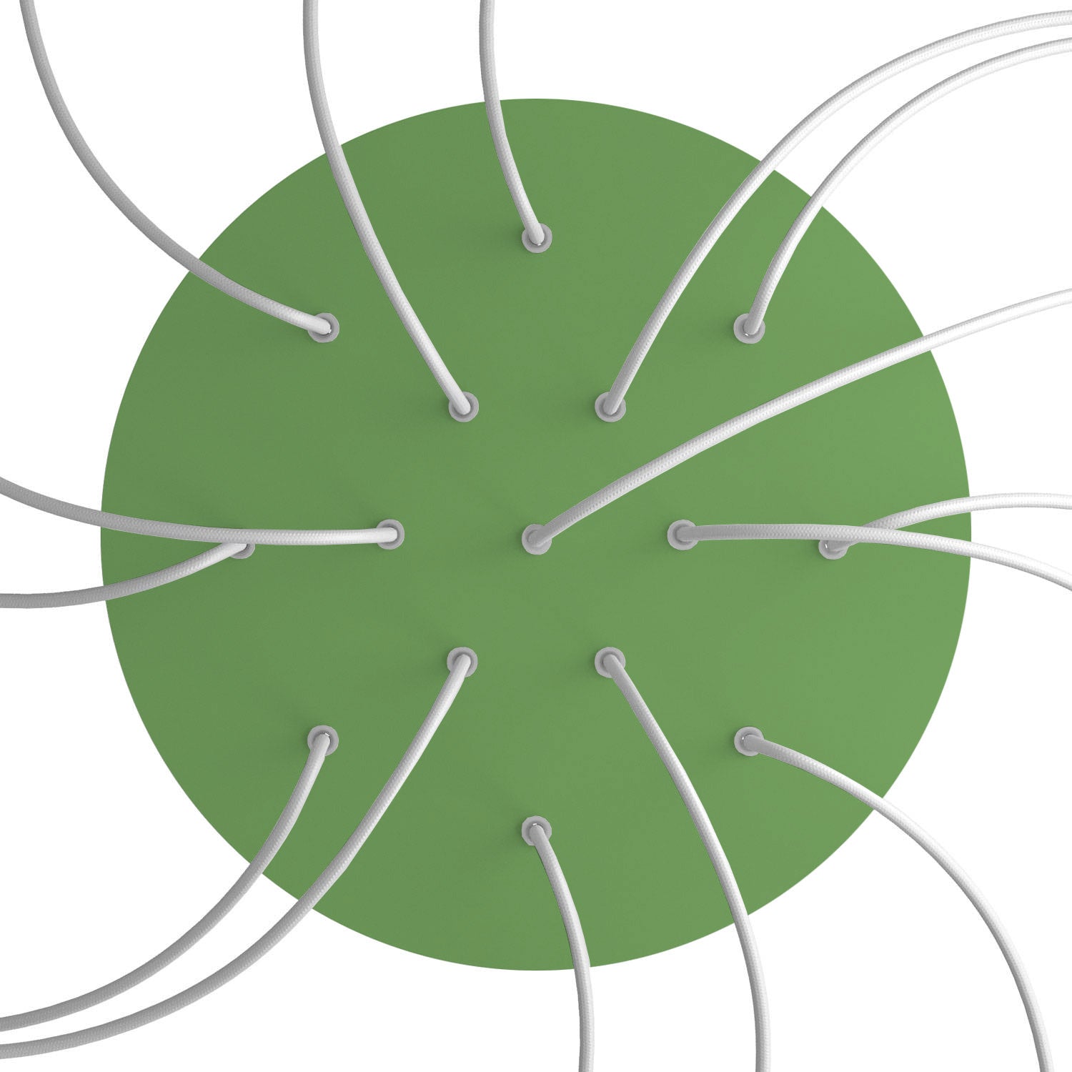 Rosone XXL Rose-One rotondo, diametro 400 mm con 15 fori e 4 fori laterali - Verde prato Bianco