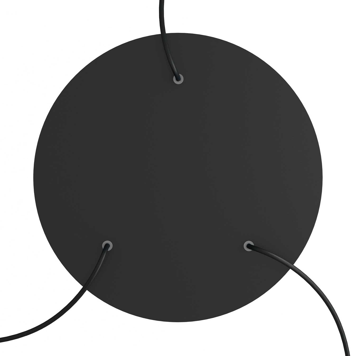 Rosone XXL Rose-One rotondo, diametro 400 mm con 3 fori e 4 fori laterali - Nero opaco Bianco