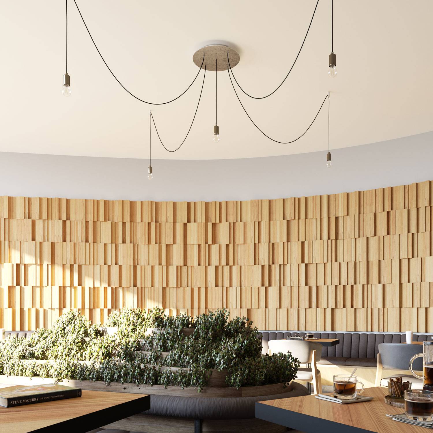 Rosone XXL Rose-One rotondo, diametro 400 mm con 5 fori e 4 fori laterali - Legno Bianco