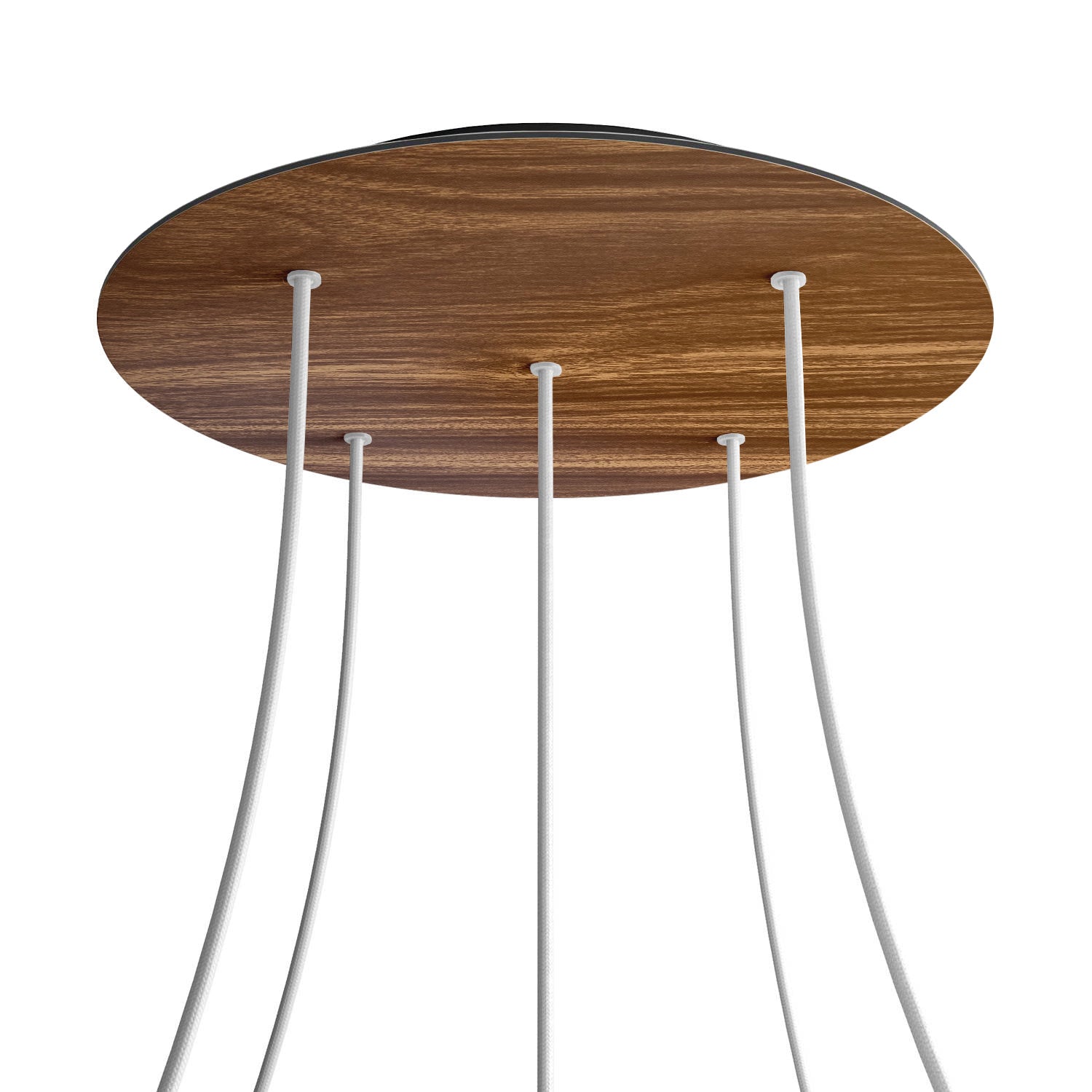 Rosone XXL Rose-One rotondo, diametro 400 mm con 5 fori e 4 fori laterali - Legno Nero