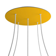 Rosone XXL Rose-One rotondo, diametro 400 mm con 5 fori e 4 fori laterali - Mostarda Bianco