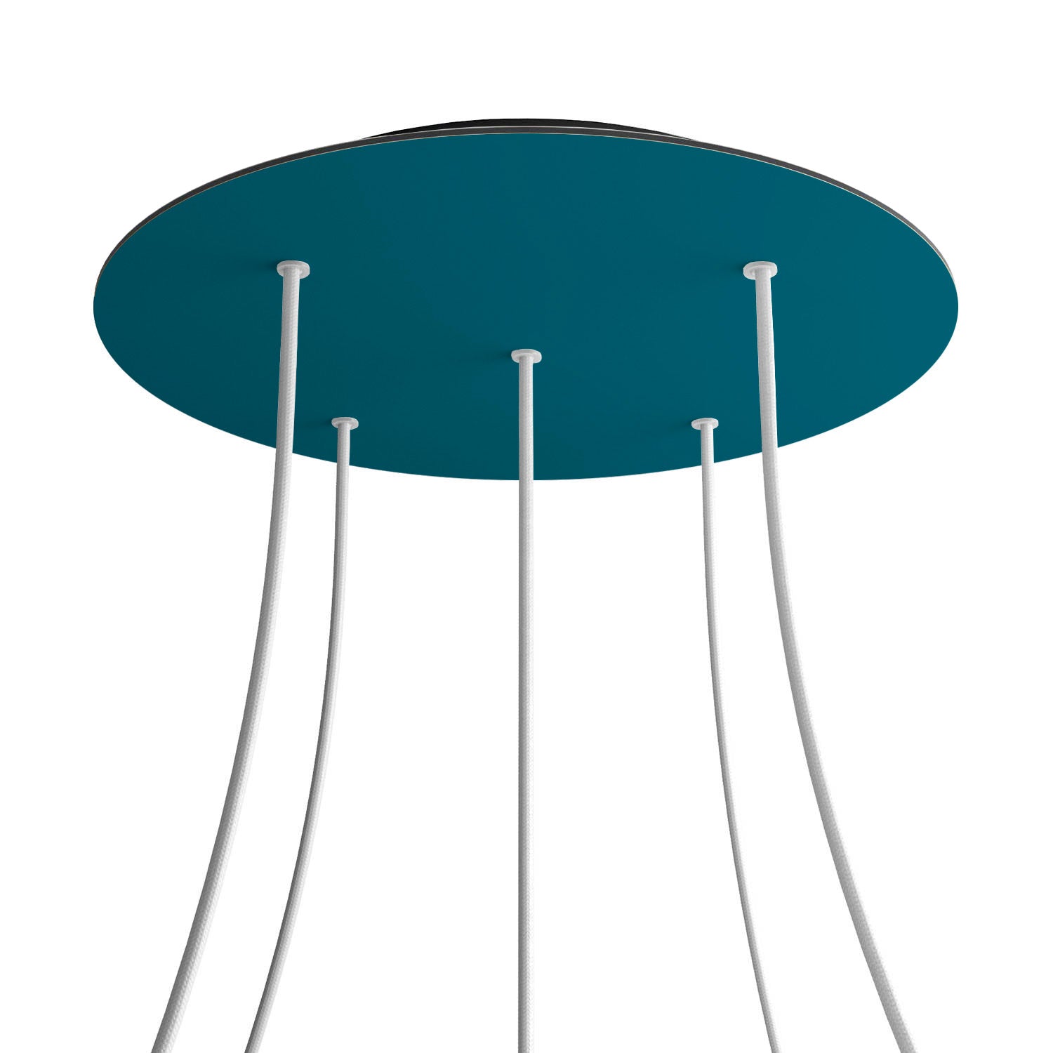 Rosone XXL Rose-One rotondo, diametro 400 mm con 5 fori e 4 fori laterali - Petrolio Nero