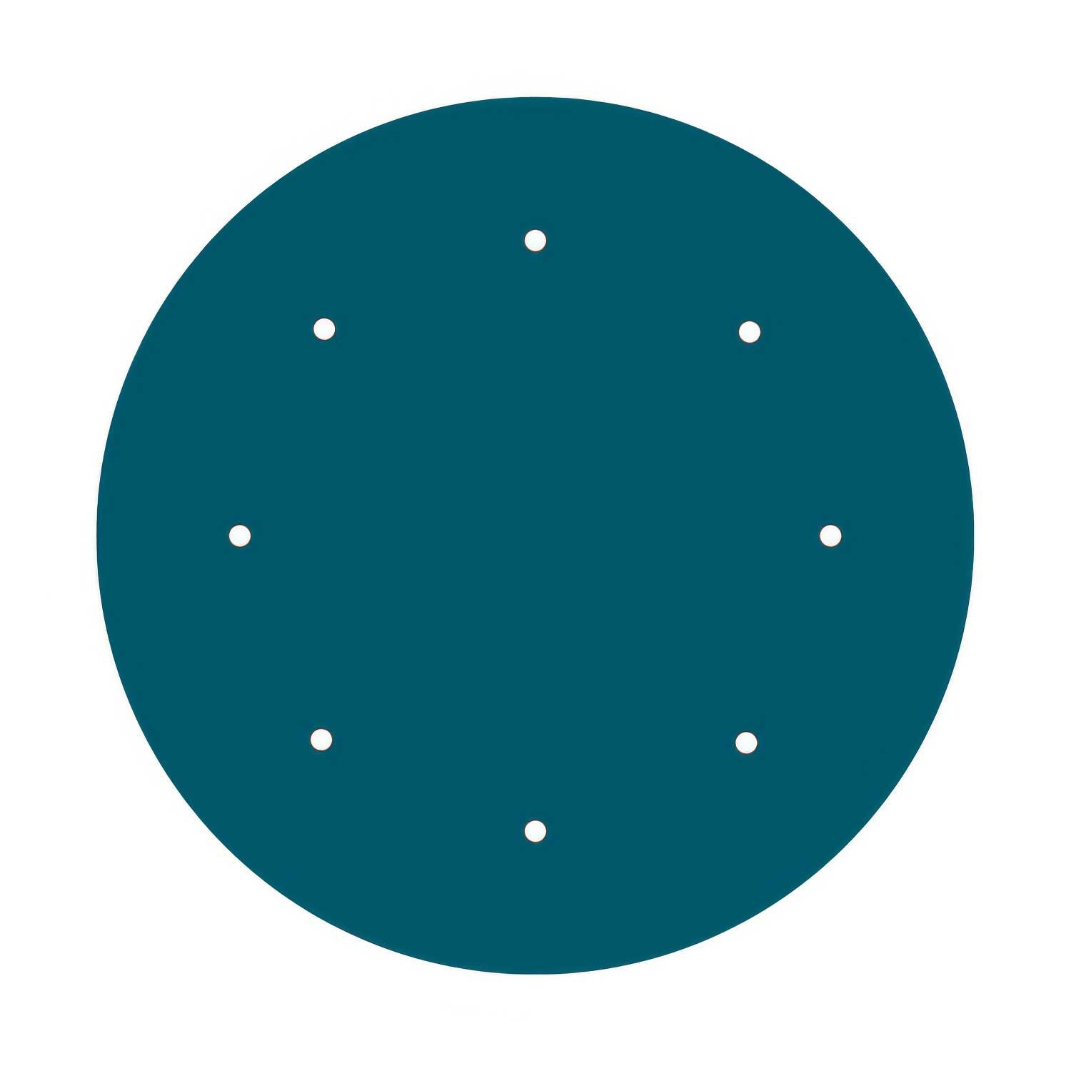 Rosone XXL Rose-One rotondo, diametro 400 mm con 8 fori e 4 fori laterali - Petrolio Bianco