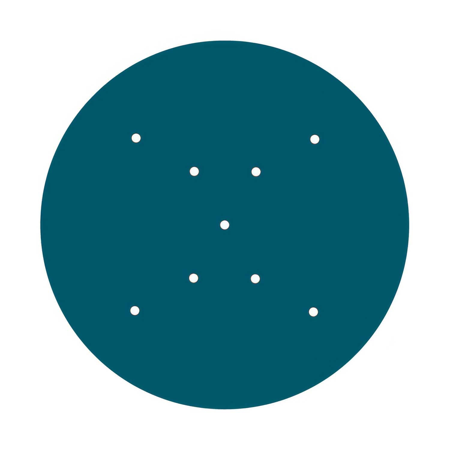 Rosone XXL Rose-One rotondo, diametro 400 mm con 9 fori a X e 4 fori laterali - Petrolio Bianco