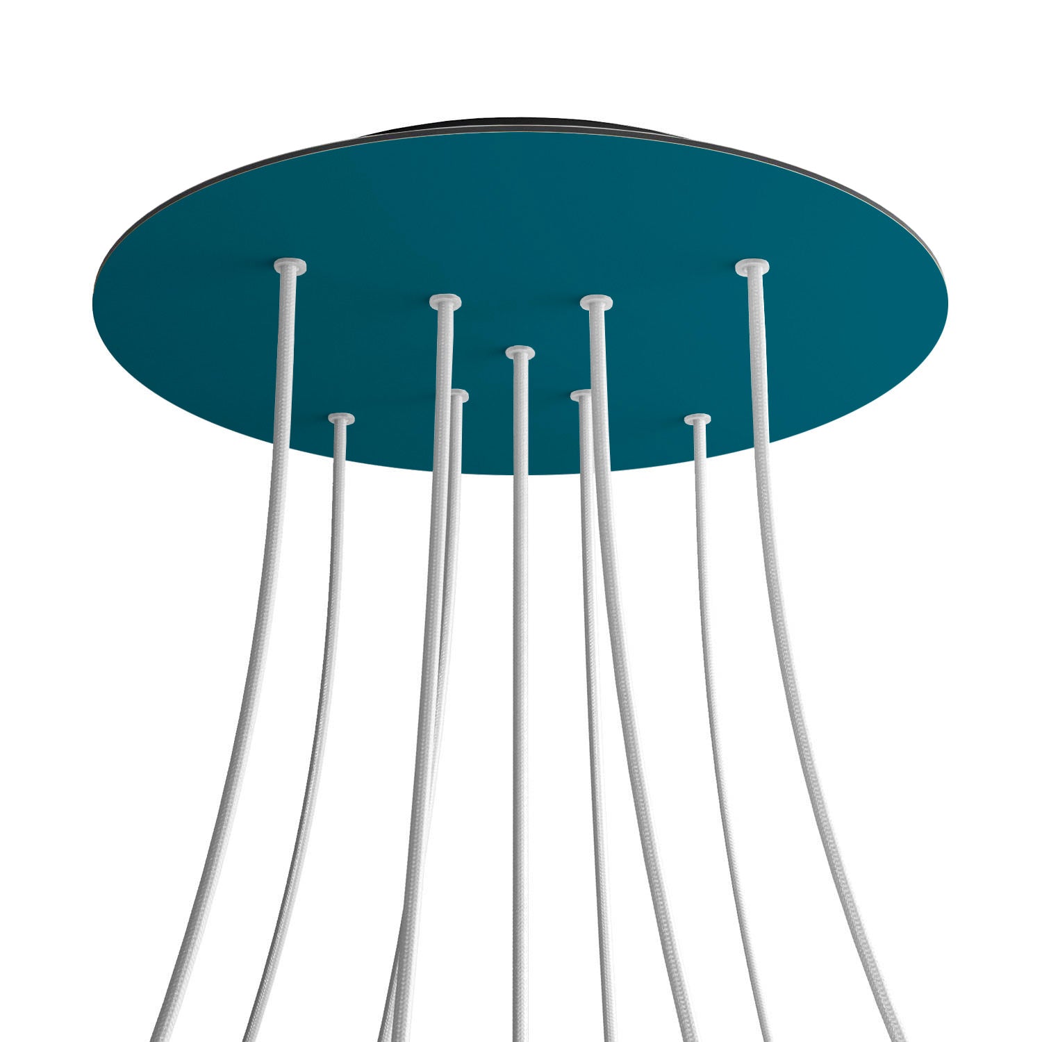 Rosone XXL Rose-One rotondo, diametro 400 mm con 9 fori a X e 4 fori laterali - Petrolio Nero