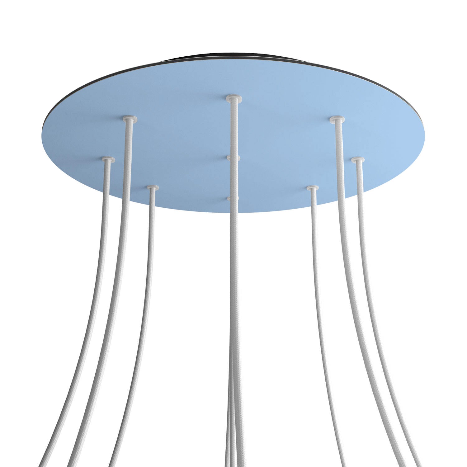 Rosone XXL Rose-One rotondo, diametro 400 mm con 9 fori e 4 fori laterali - Blu carta da zucchero Nero