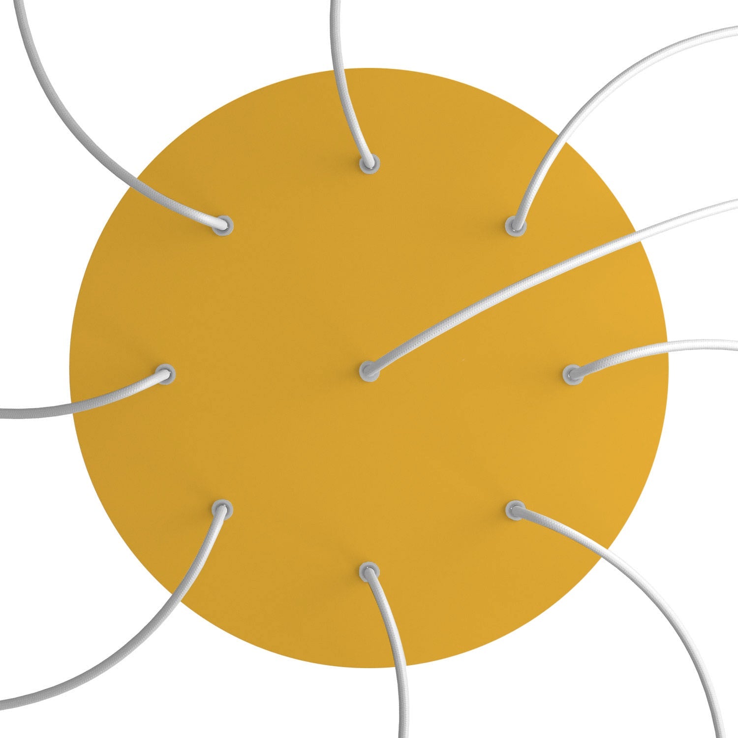 Rosone XXL Rose-One rotondo, diametro 400 mm con 9 fori e 4 fori laterali - Mostarda Bianco