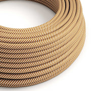 Round Electric Vertigo HD Cable covered by White and Whiskey fabric ERM49