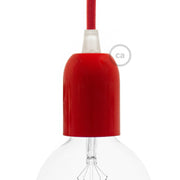 Rounded Top metal E26 light bulb socket kits - Red