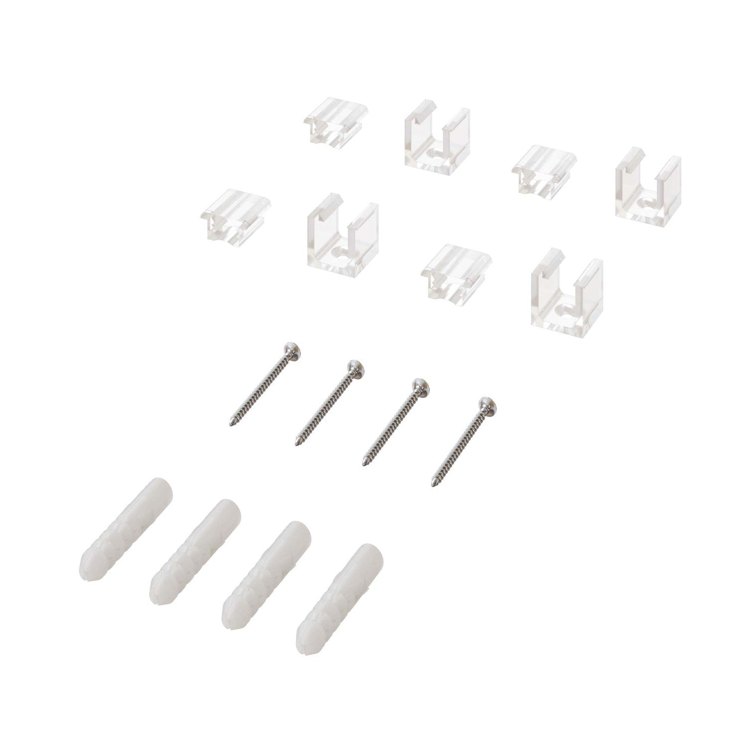 Set 4 Cube Clip Trasparente - Mini fissaggio a parete per cavo tessile