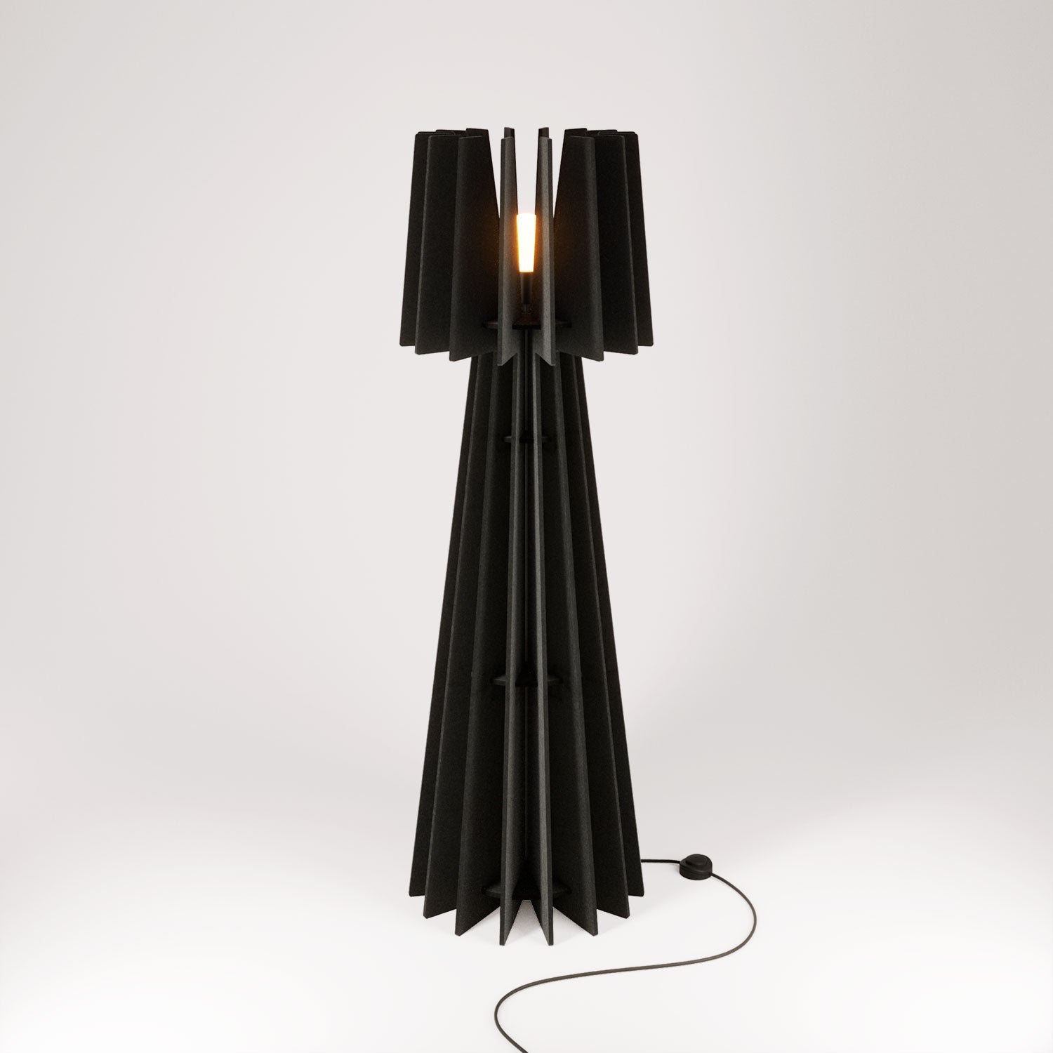 SHHINE - Floor Lamp Made of Sound-Absorbing Material - Black melange