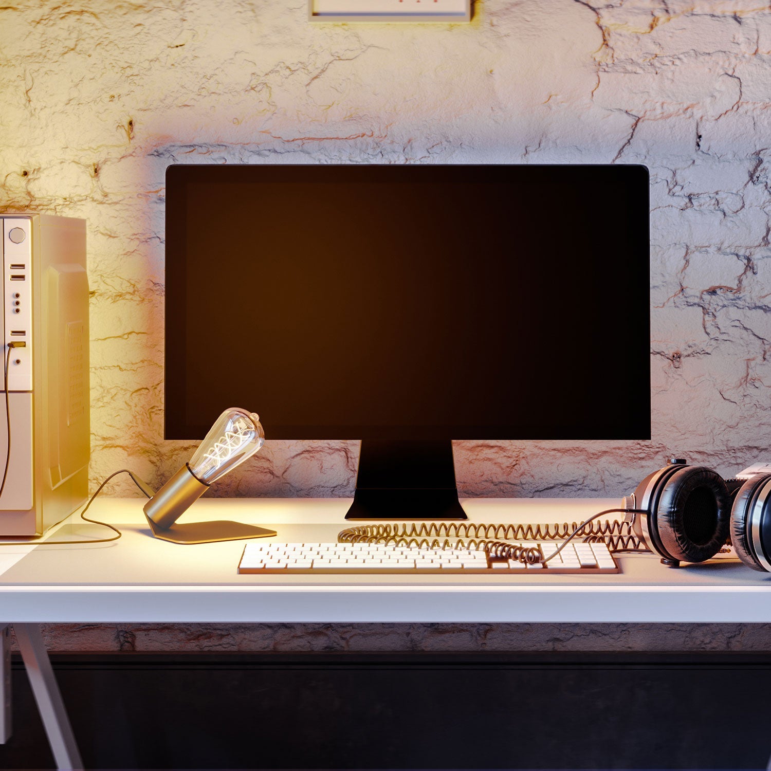 SI! Lampada da tavolo a 5V con lampadina ST64 e base metallica - Bronzo satinato