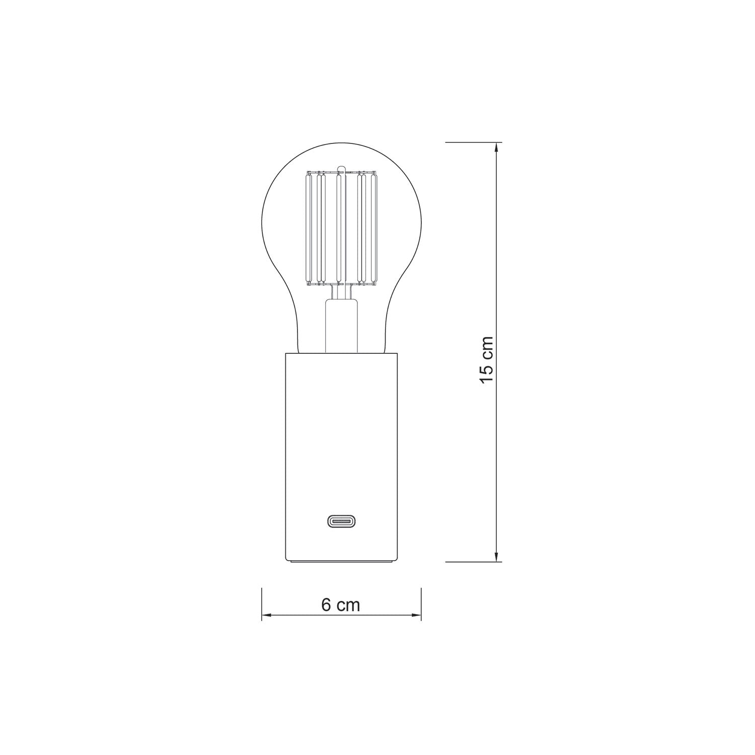 SI! Lampada portatile a 5V con lampadina A60 - Rame satinato