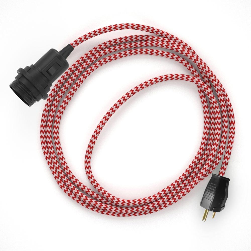 Snake for lampshade - Plug-in lamp with Zig-Zag fabric cable - RZ09